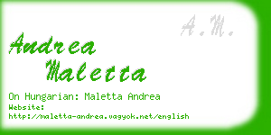 andrea maletta business card